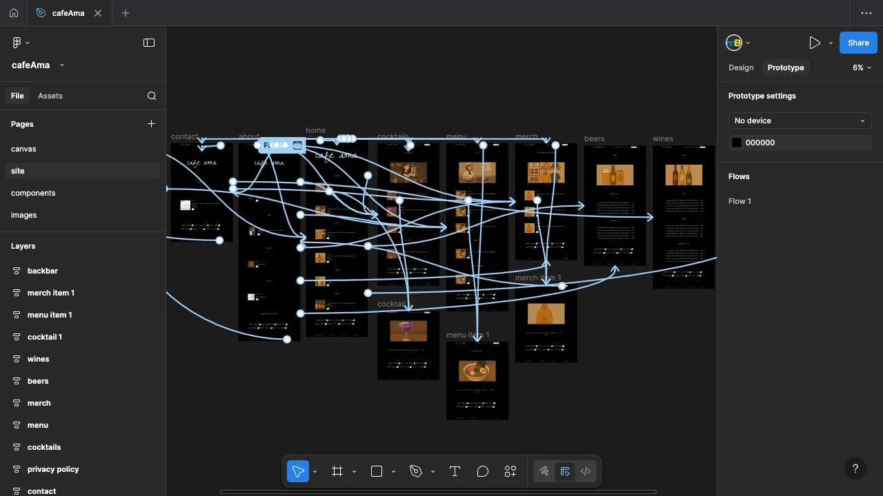 café ama designed in figma