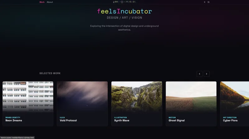 feelsIncubator website preview
