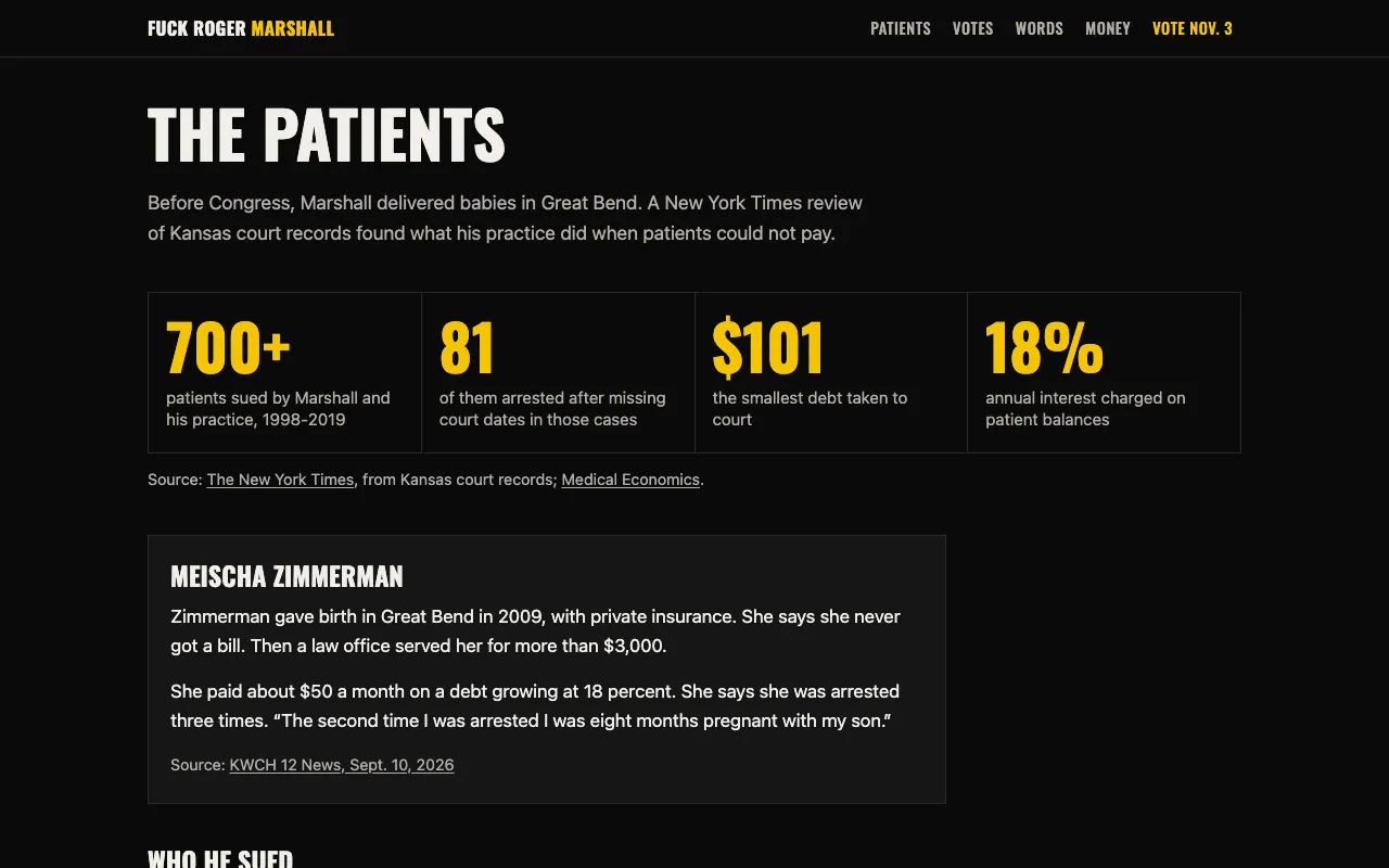 the patients section: 700 plus sued, 81 arrested, 101 dollars, 18 percent