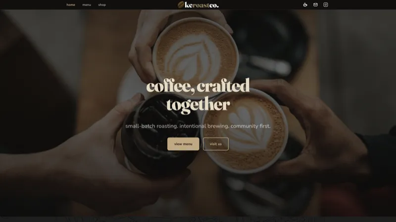 kc roast co website preview