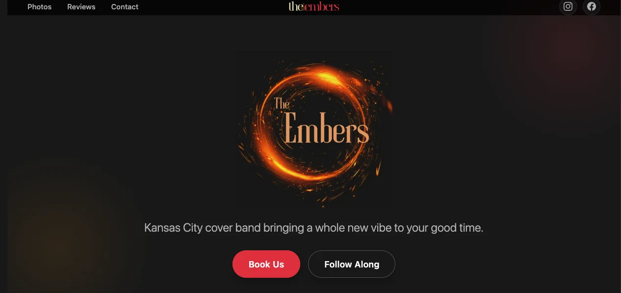 the embers kc website screenshot